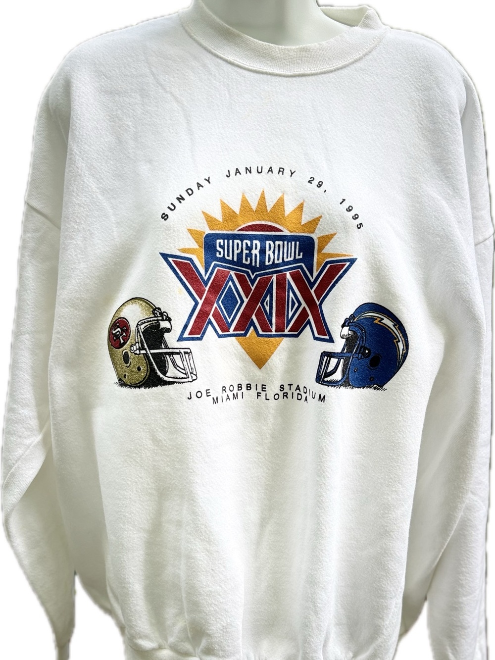 Vintage Super Bowl 1995 Graphic Crewneck Sweatshirt 49er’s vs Chargers